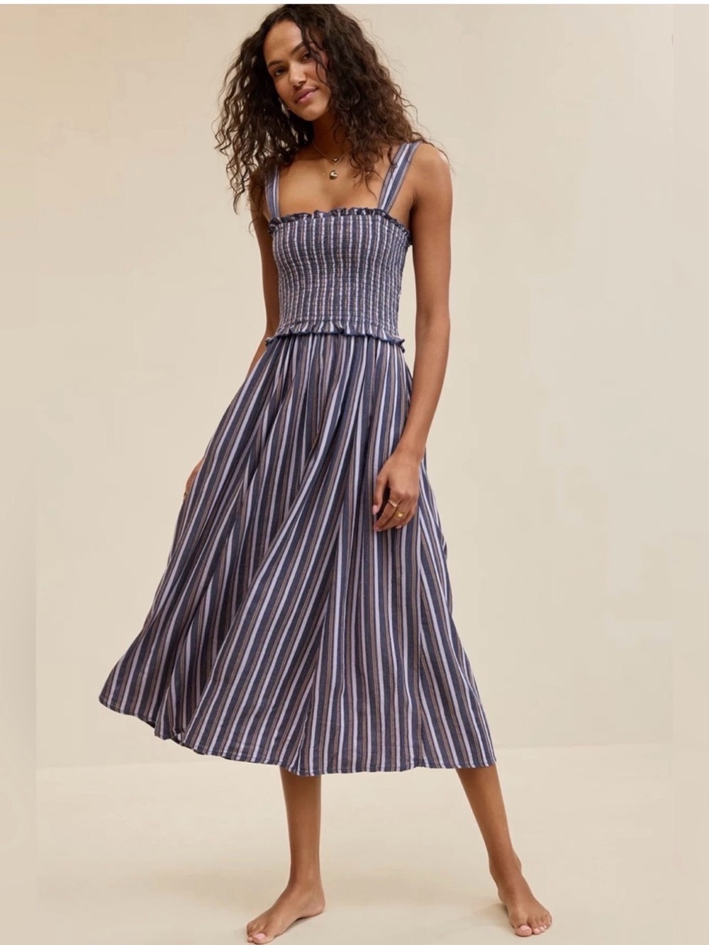 Aerie At the Barre Smocked Dress